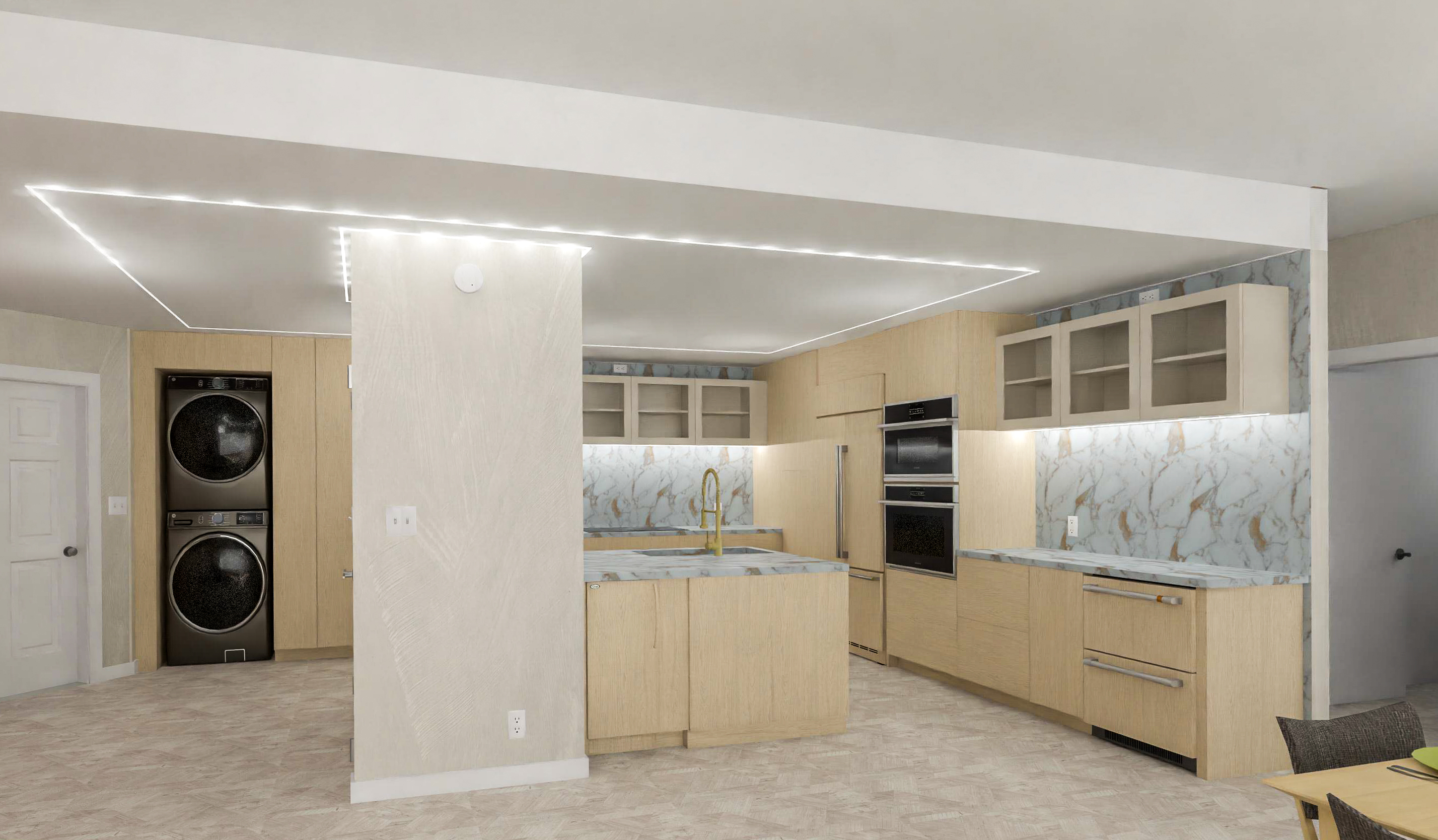 Aventura Condo by the Bay — concept rendering, kitchen