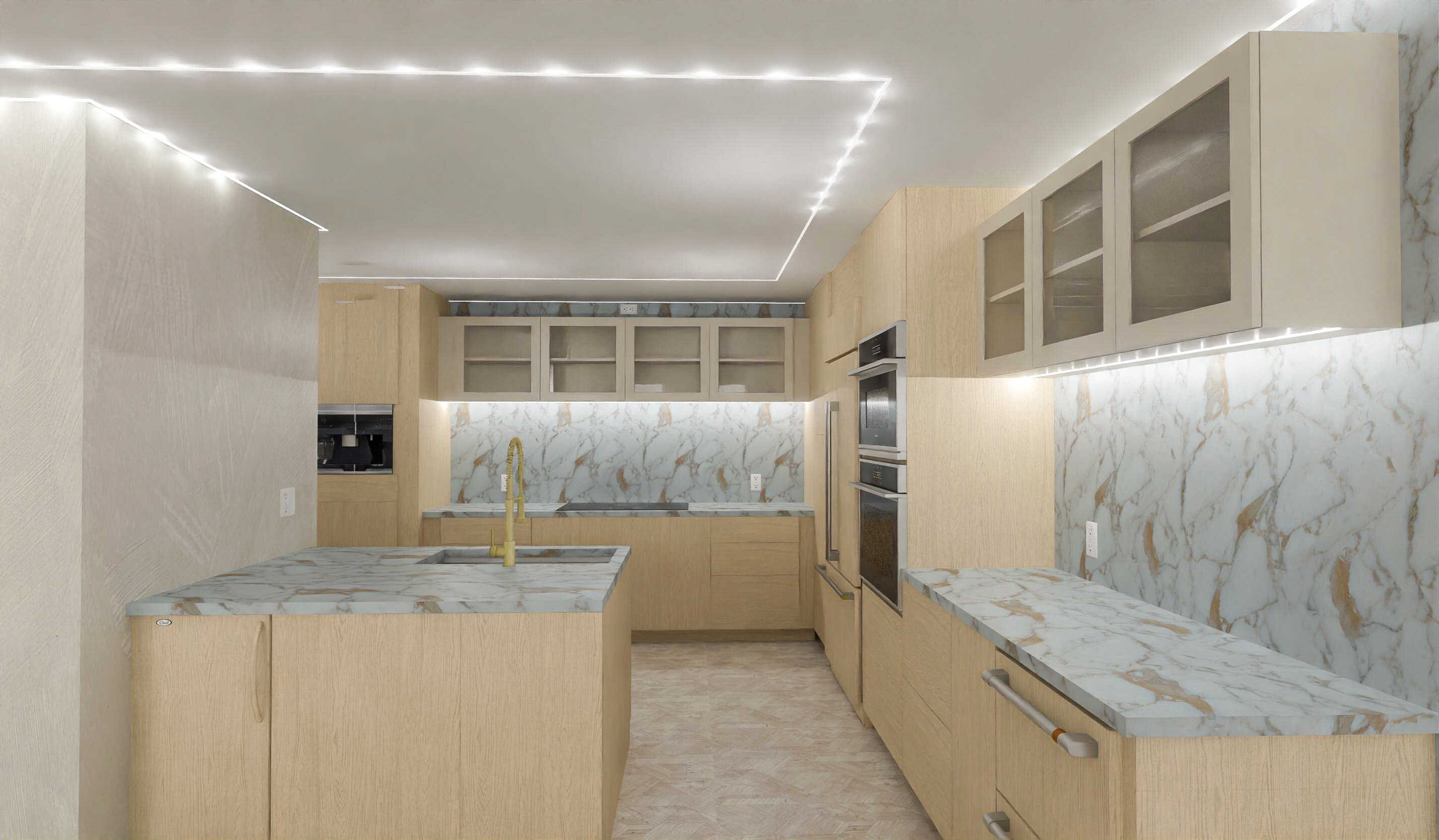 Aventura Condo by the Bay — concept rendering, kitchen