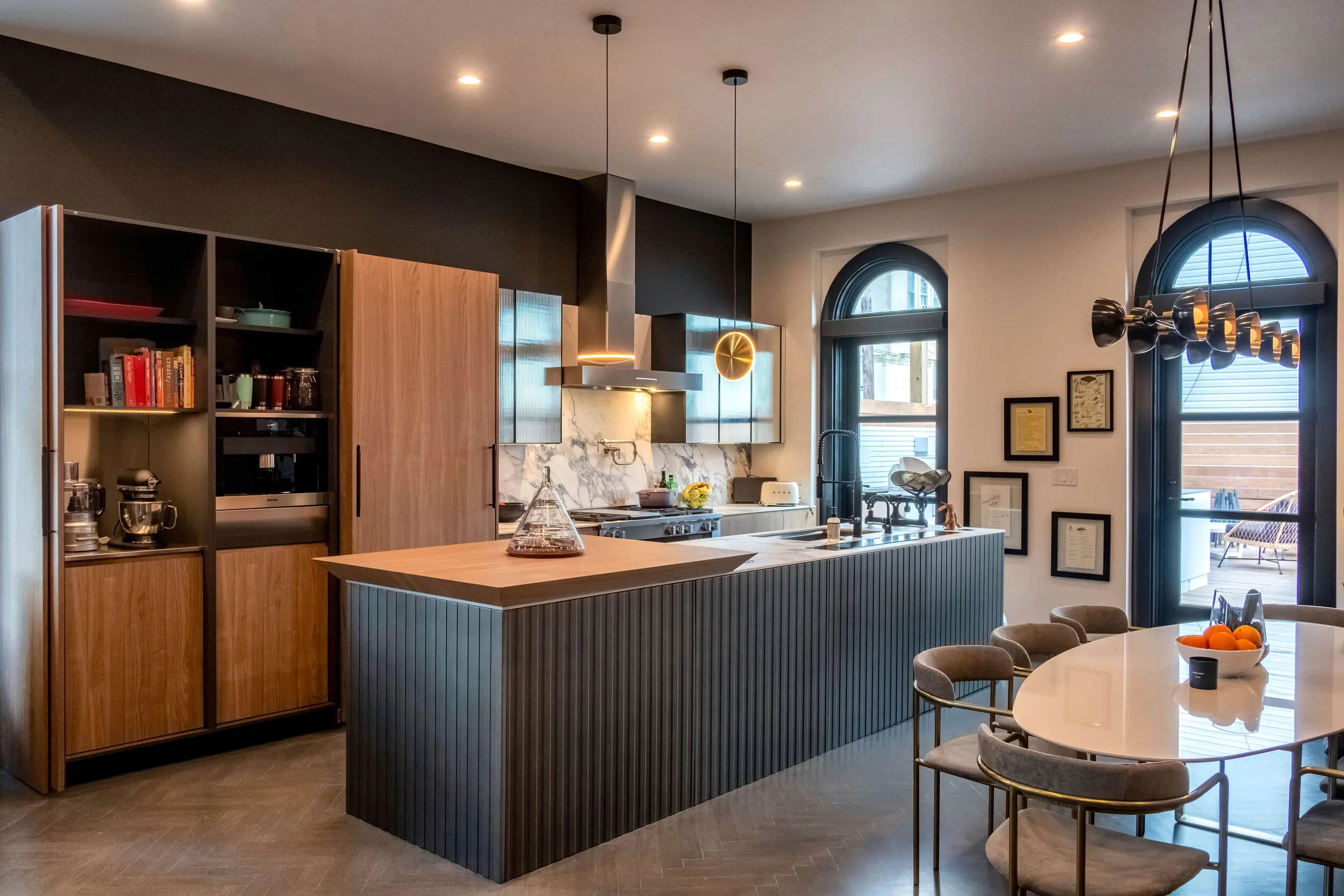 Historic Firehouse Renovation — kitchen and dining area