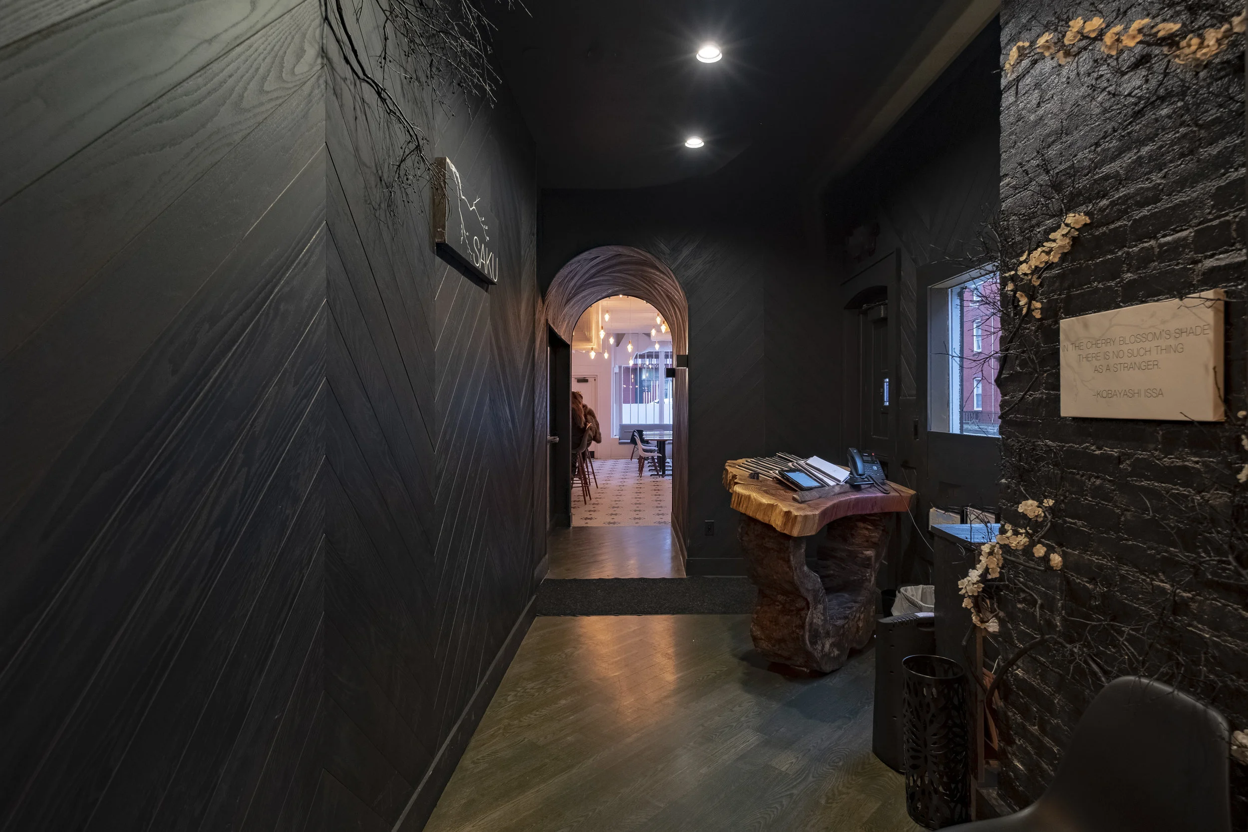 Saku, Hoboken — dark dining room