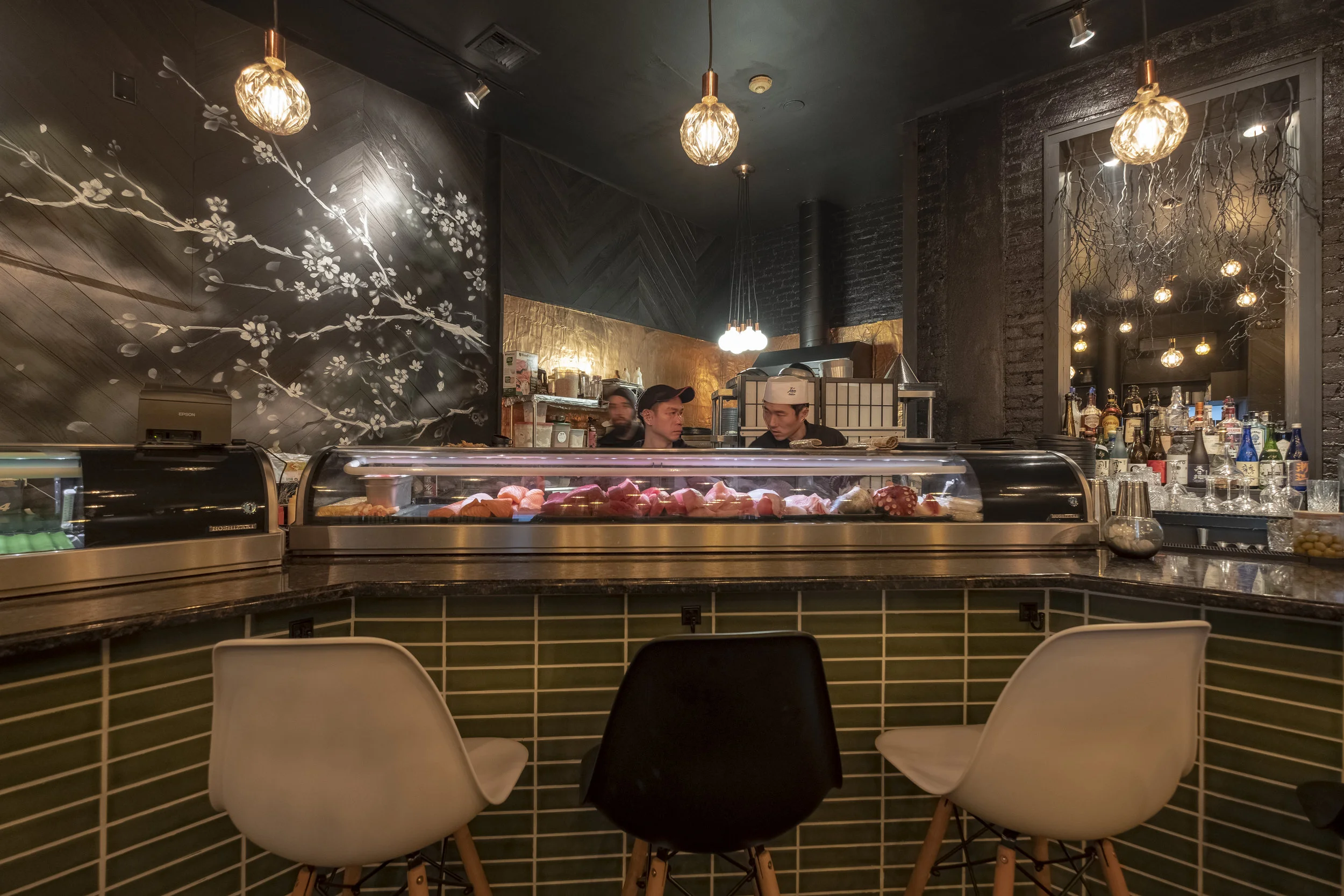 Saku, Hoboken — dark dining room
