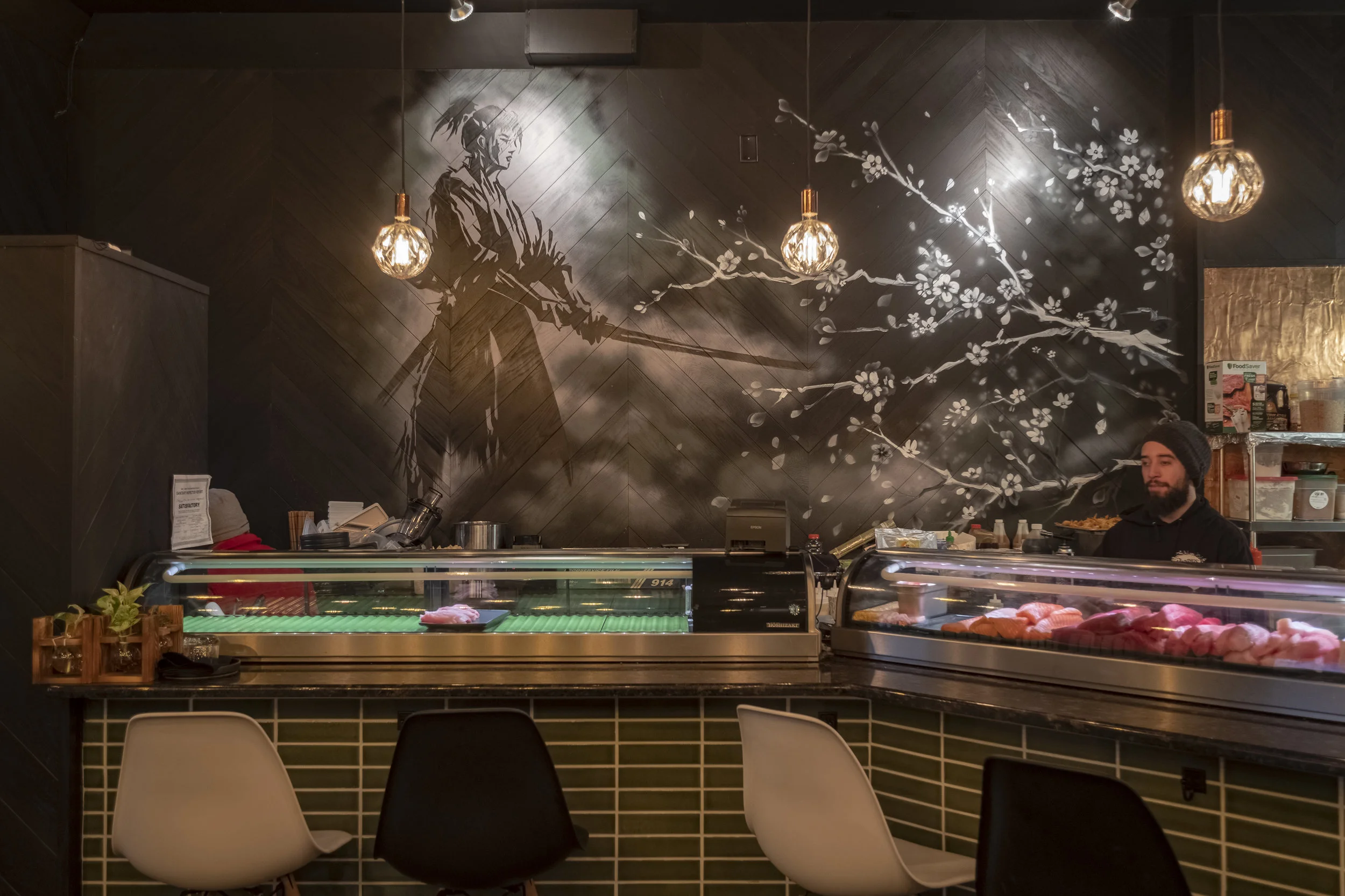 Saku, Hoboken — dark dining room