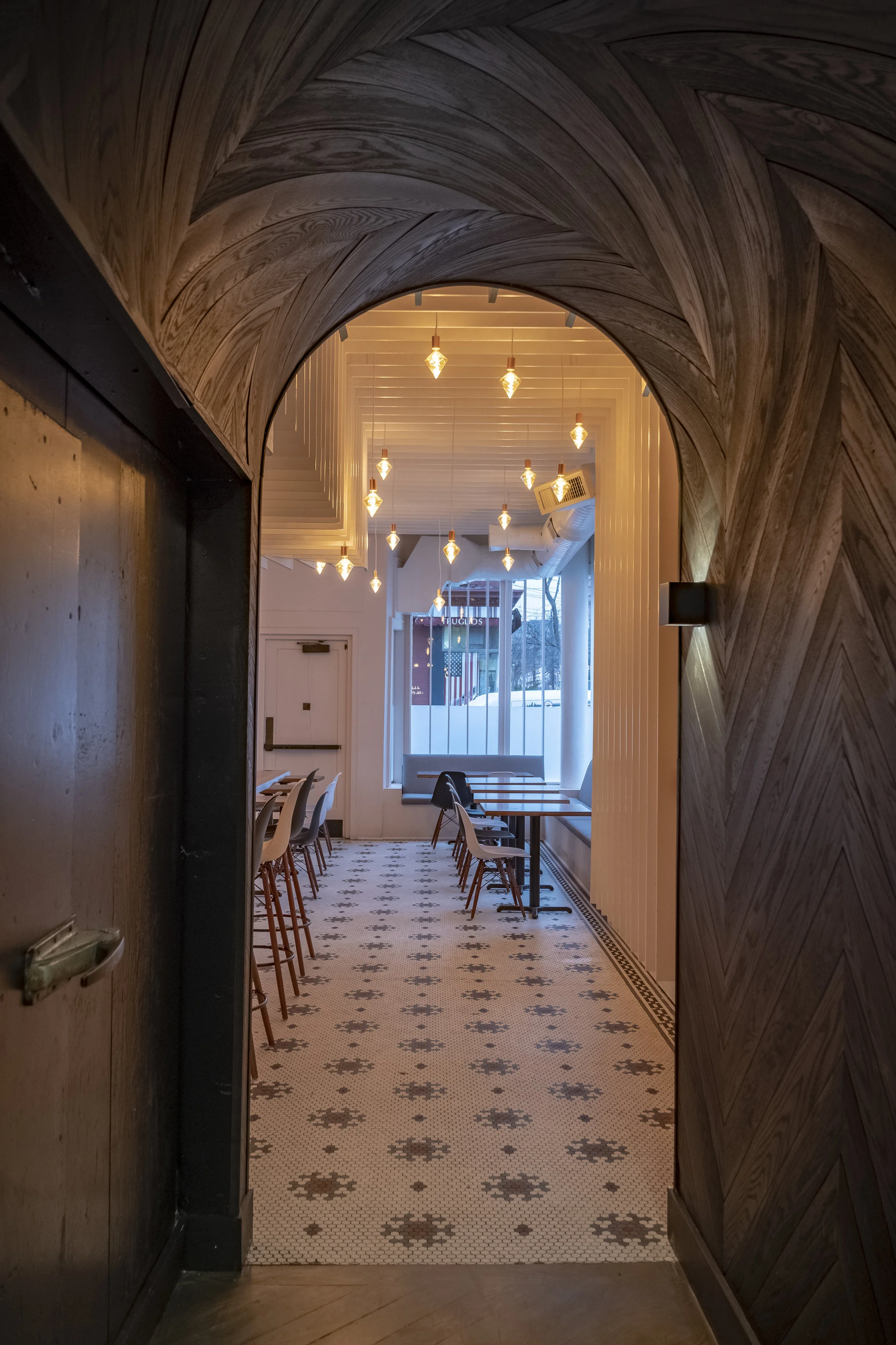 Saku, Hoboken — dark dining room