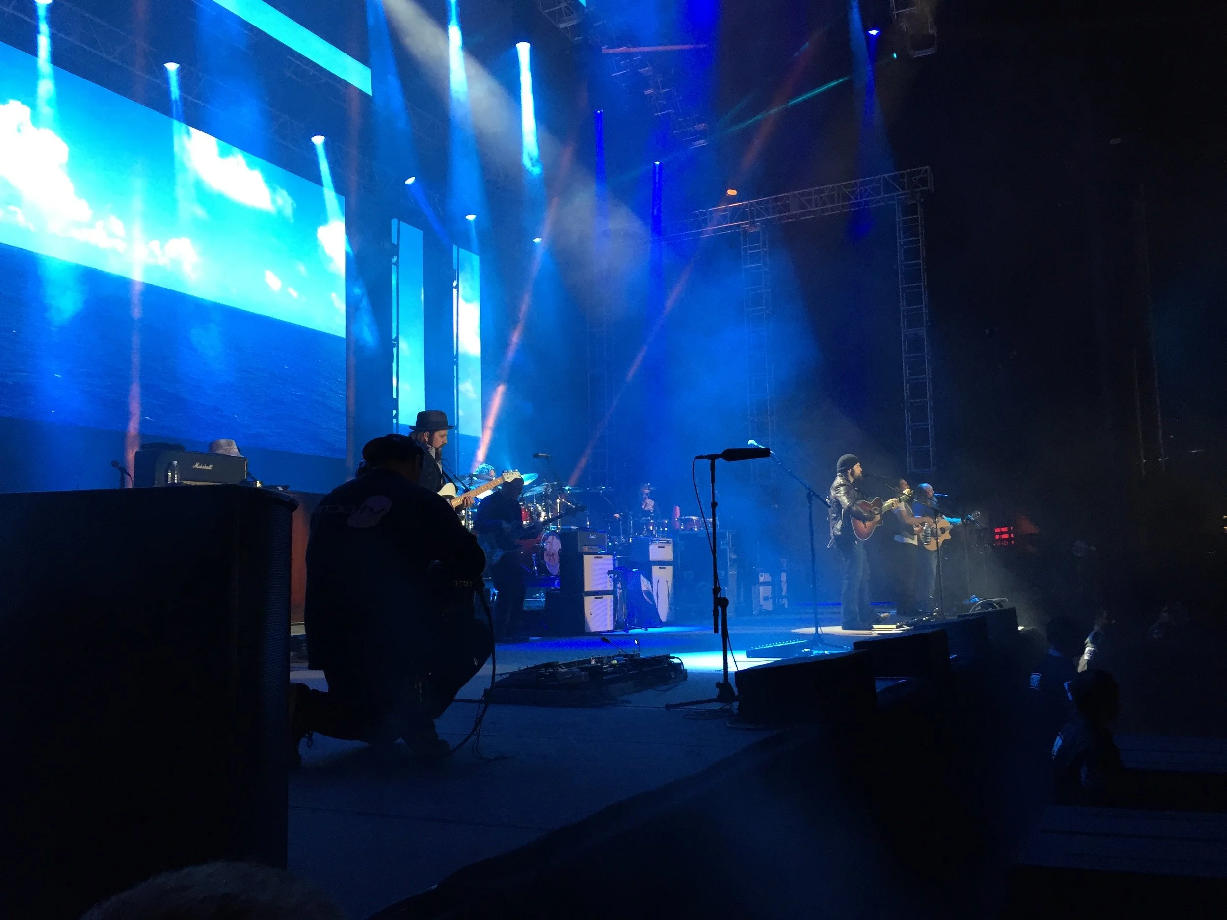 Super Bowl 2015 — on stage with Zac Brown Band